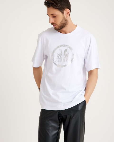 ARES GÜMÜŞ VARAK BASKILI T-SHIRT