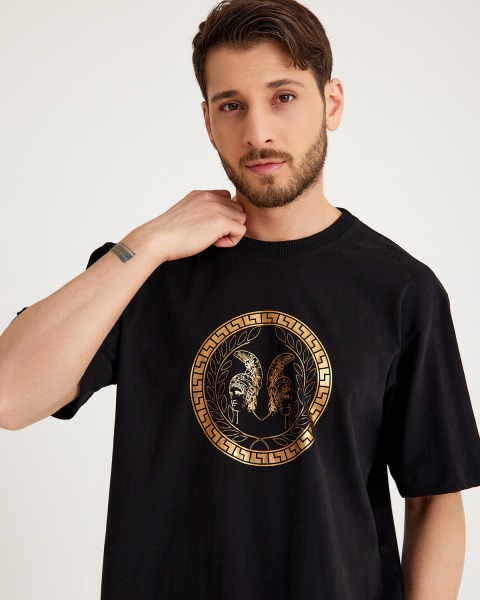 ARES ALTIN VARAK BASKILI T-SHIRT