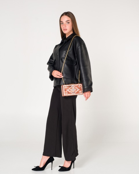 AHŞAP ÜZERİNE SEDEF KAKMA EL İŞİ ÇANTA